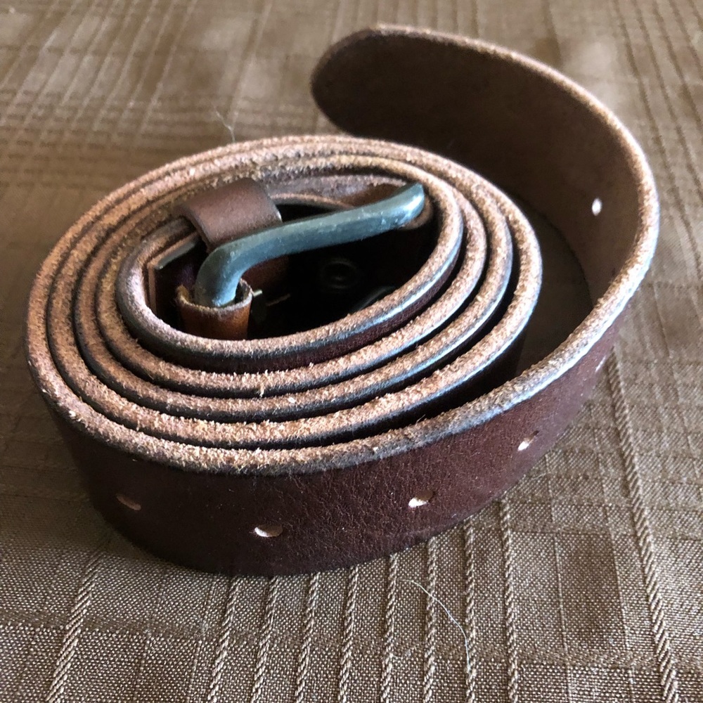 Genuine leather mens 42" brown belt
